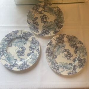 Royal Stafford for Pier 1. Three Discontinued Vineyard Pattern Plates.